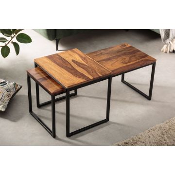 Salontafel 2-delig Elements Massief Sheesham Hout - 41069