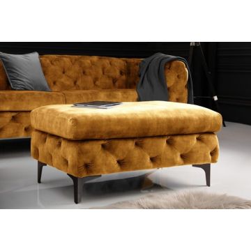 Hocker Modern Barock Mosterdgeel Fluweel - 41299