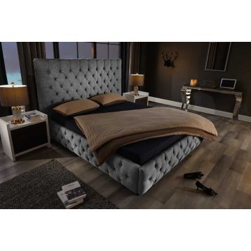 Bed Paris Chesterfield 180x200cm Linnengrijs - 41327