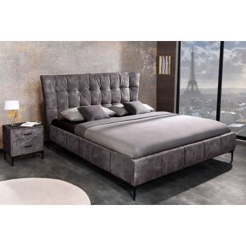 Bed Boutique Donkergrijs 160x200cm Fluweel - 41669