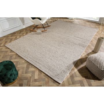 Design Vloerkleed Wol XXL 350x240cm Zilvergrijs - 41718