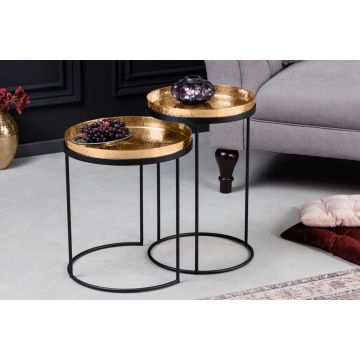 Bijzettafel 2-delige set Elements Goud 39cm - 42728