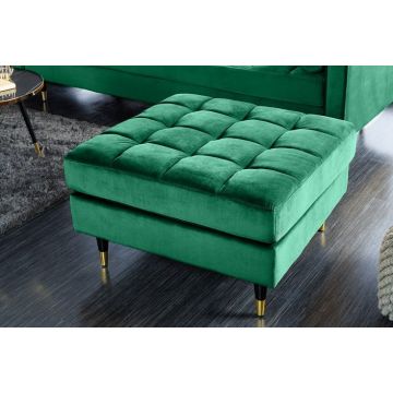 Hocker Cozy Velvet Smaragdgroen 80cm Fluweel - 43133
