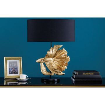 Tafellamp Crowntail Zwart Goud 50cm - 43170 