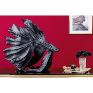 Decoratie Vis Crowntail Zwart 63cm - 43178