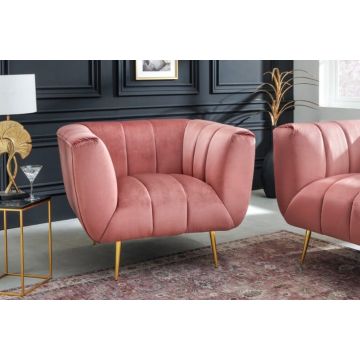 Fauteuil Noblesse Oud Roze Fluweel - 43265