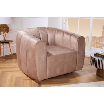 Fauteuil Babylon Champagne Fluwelen draaibaar - 43529