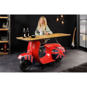 Bartafel Scooter Rood165cm Massief Mango Hout - 43559