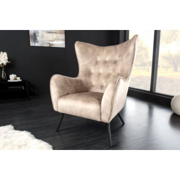 Fauteuil Amsterdam Champagne Fluweel - 43568