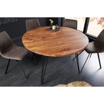 Eettafel Scorpion Rond 120cm Massief Acacia Hout - 43668