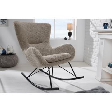  Design Schommelstoel Scandinavia Swing Champagne Greige Bouclé - 44149