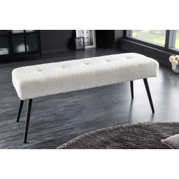 Bank Boutique Wit Boucle 100cm - 44245
