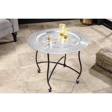 Bijzettafel Marrakesh Zilver Design 60cm - 44346