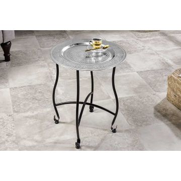 Bijzettafel Marrakesh Zilver Design 50cm - 44347