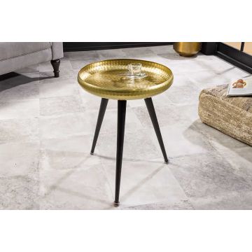 Bijzettafel Orient 55cm Gehamerd Design Messing Goud - 44351