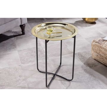 Bijzettafel Casablanca Antiek Messing Design 50cm - 44353