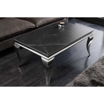 Salontafel Modern Barock 100cm Chroom Gesinterd Steen - 44368