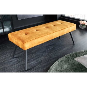 Bank Boutique 100cm Fluweel Mosterdgeel - 44424