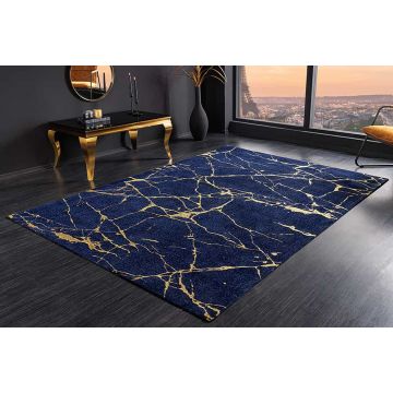Tapijt Marble 160x240cm Koningsblauw Goud - 44432