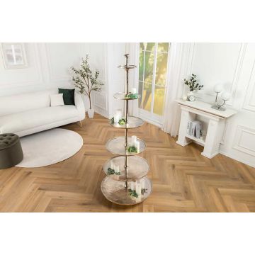 XXL Etagere Abstract 180cm 6 Tabletts Zilver - 44475