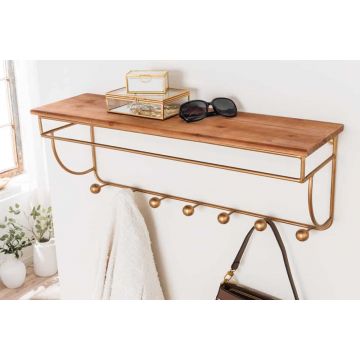 Kapstok Heritage 80cm Metaal Naturel Grenenhout - 44479