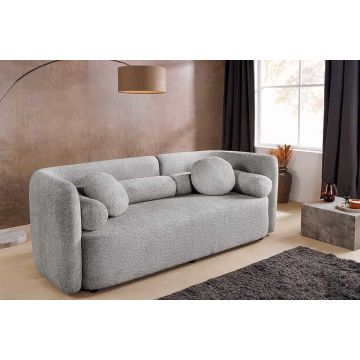 Sofa Art Deco 200cm 3-Zits Bouclé Grijs - 44508