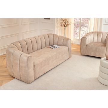 Bank Babylon 200cm 3-Zits Velvet Beige - 44511