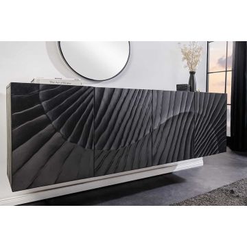 Dressoir Scorpion 180cm 3D Hangend Zwart Mangohout - 44524