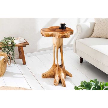 Bijzettafel Root 70cm Naturel Teak - 44714