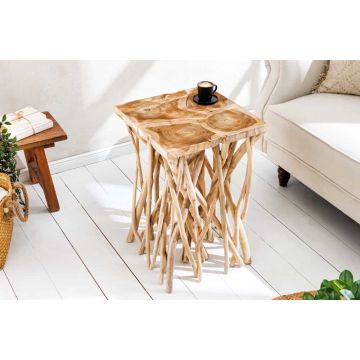Driftwood Bijzettafel 60cm Natuurlijk Teak - 44715