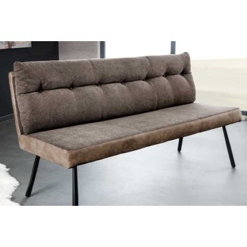 Moderne Bank Big George 160cm Taupe Platgeweven Pocketveringkern Zwart - 44716