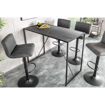 Bartafel Slim Line 120cm Zwart Marmerlook - 44736