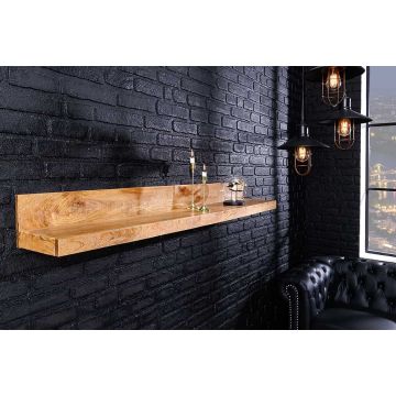 Wandplank Makassar 140cm Natuurlijk Mangohout - 44743
