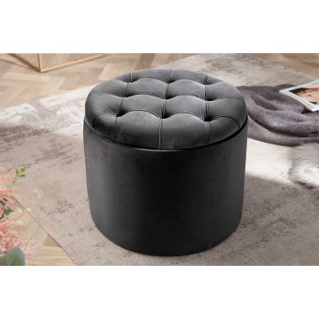 Krukje Modern Barock Storage 50cm Fluweel Grijs - 44747