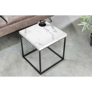 Bijzettafel Architecture 45cm Wit Marmer - 44761