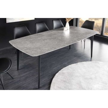 Eettafel Milano 160cm Keramiek Grijs Marmer - 44767