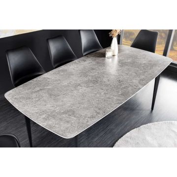 Eettafel Milano 180cm Keramiek Grijs Marmer - 44768