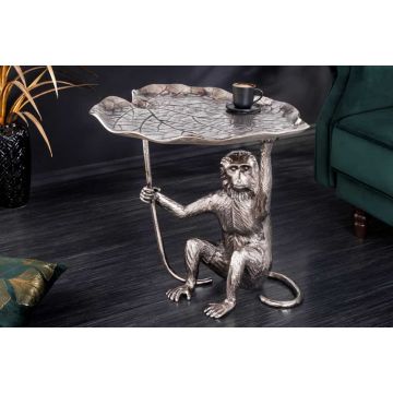 Bijzettafel Wildlife Monkey 55cm Zilver - 44836