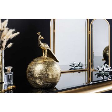 Metalen Decoraite Wildlife Vogel 30cm Antiek Goud - 44837