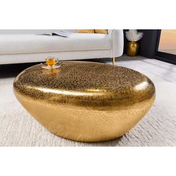 Salontafel Stone 75cm Hamerslag Effect Goud - 44852