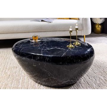 Salontafel Stone 75cm Marmerlook Zwart - 44853