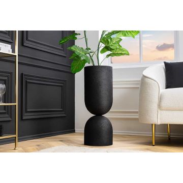 Vaas Zandglas L 55cm Metaal Zwart - 44871