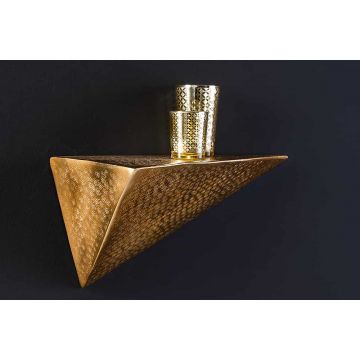 Wandplank Pyramide 40cm Gehamerd Effect Goud - 44884