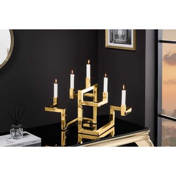 Kandelaar Abstract 50cm 5 Vlammen Goud - 44885
