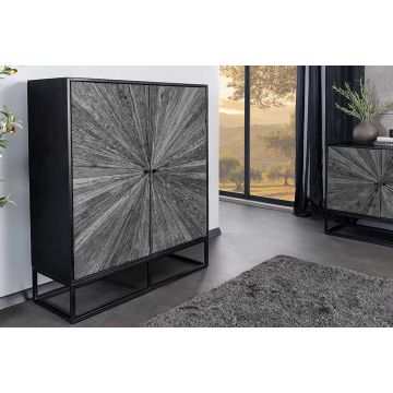 Highboard Barracuda 120cm Mangohout en Grijs Teakhout - 44988