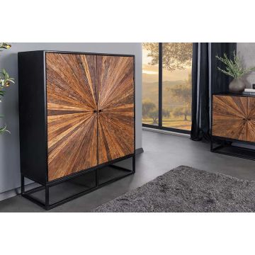 Highboard Barracuda 120cm Mangohout en Bruin Teakhout - 44989