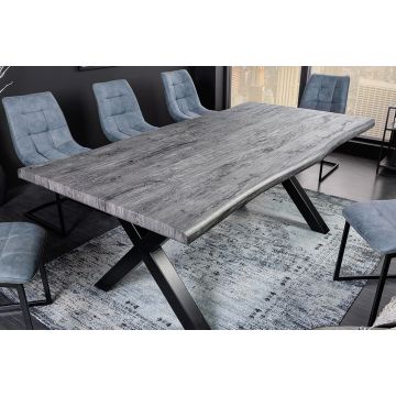 Eettafel Wild 160cm Tafelblad 50mm Whitewashed Wild Eiken Look Grijs - 45085