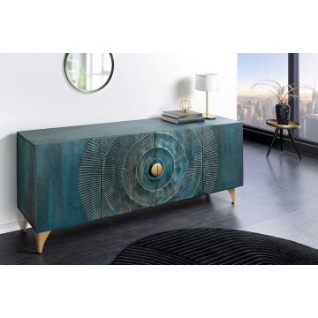 Dressoir Golden Sunset 180cm 3D Mangohout Turquoise - 45643