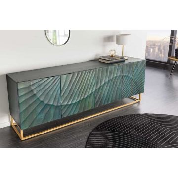 Dressoir Scorpion 180cm 3D Mangohout Turquoise Goud - 45644