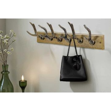 Decoratieve Wandkapstok Deer 50cm Messing Metalen Kapstokhaken in De Vorm Van Hertengewei - 45664